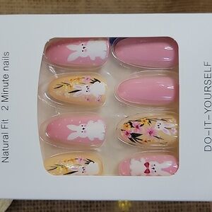 SPRING BUNNY MANICURE PRESS-ON NAILS, SET OF 24